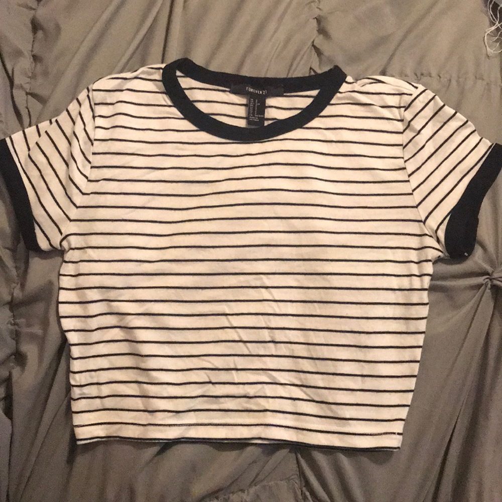 Black and White Ringer Tee